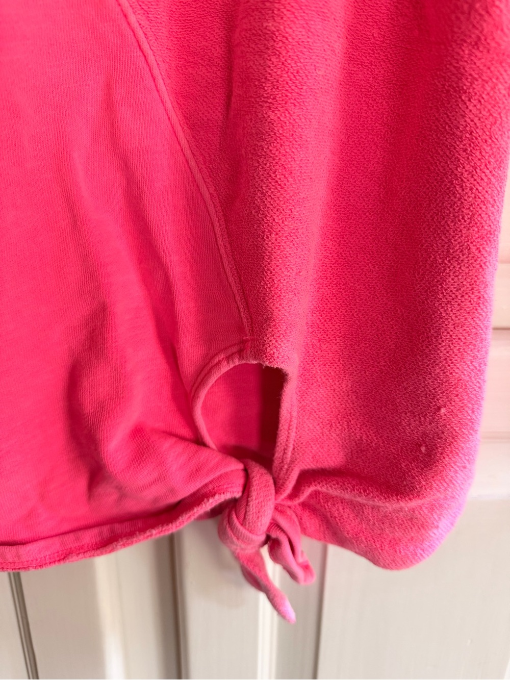 Pilcro Bubblegum Pink Short Sleeve Knot Front Top - Picture 3 of 5